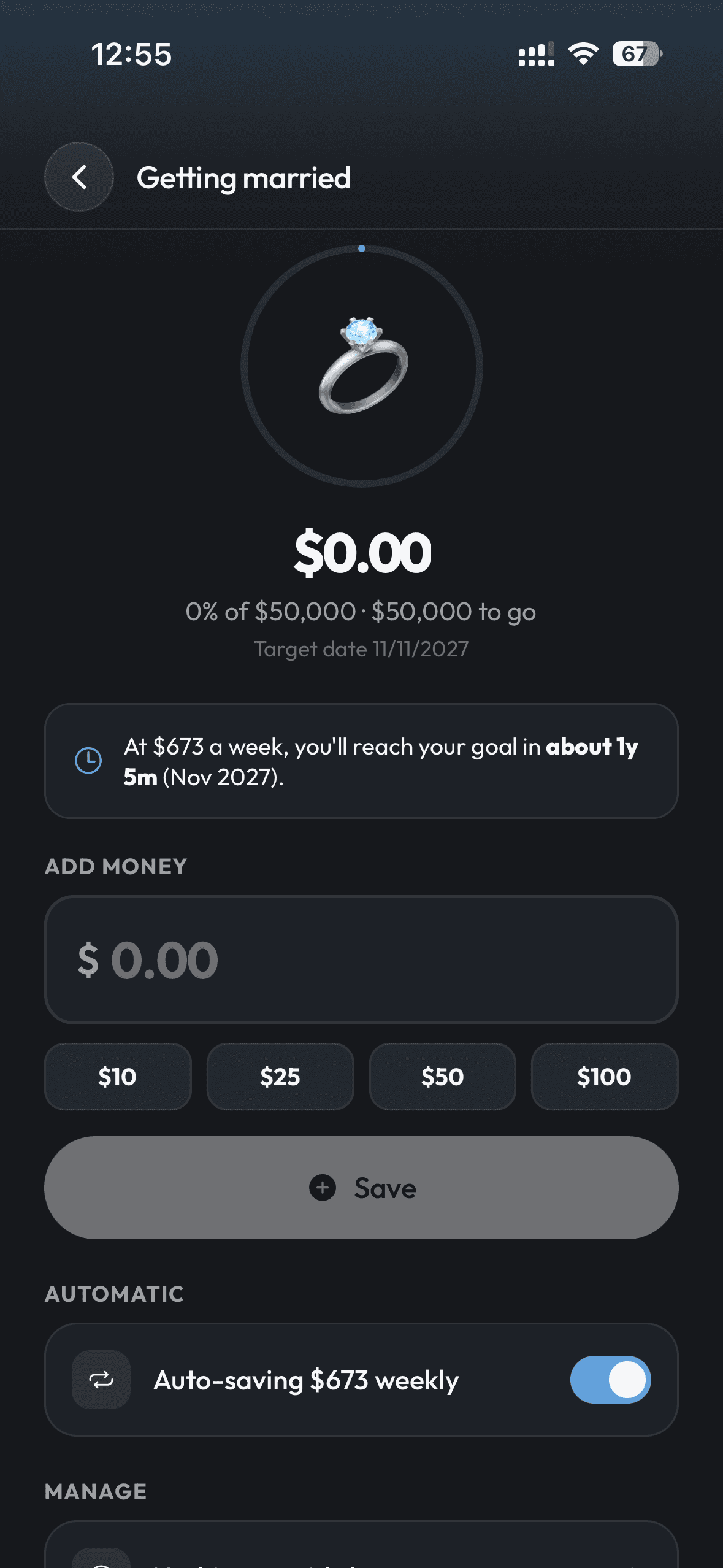 tazdan savings goal